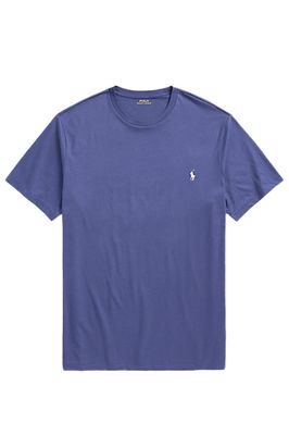 Polo Ralph Lauren Polo Ralph Lauren t-shirt blauw ronde hals effen met logo korte mouwen 
