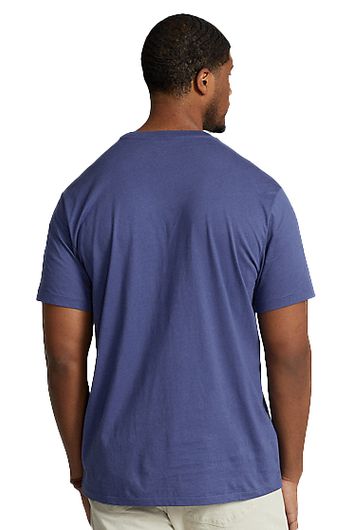 Polo Ralph Lauren Big & Tall t-shirt blauw ronde hals effen met logo korte mouwen 