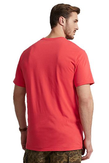 Big & Tall Polo Ralph Lauren t-shirt rood ronde hals met logo effen 