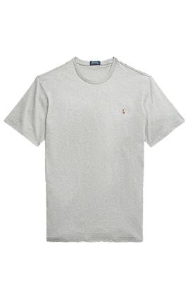 Polo Ralph Lauren Polo Ralph Lauren Big & Tall t-shirt grijs katoen effen ronde hals met logo
