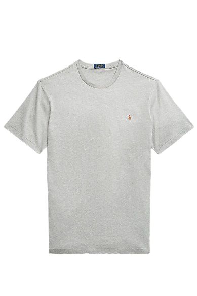 Polo Ralph Lauren Big & Tall t-shirt grijs katoen effen ronde hals met logo