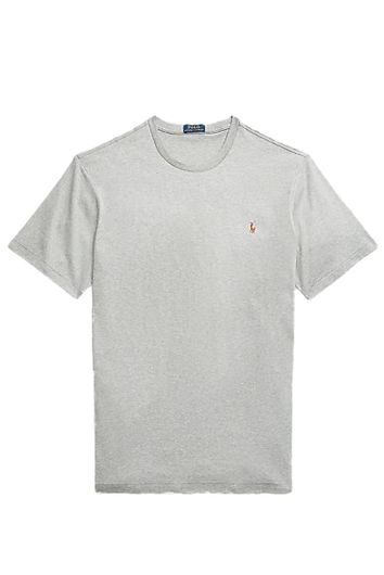 Polo Ralph Lauren t-shirt Big & Tall grijs katoen effen ronde hals met logo