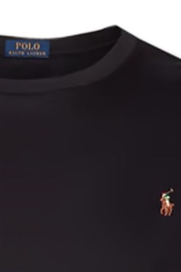 Big & Tall Polo Ralph Lauren t-shirt zwart effen ronde hals logo korte mouwen