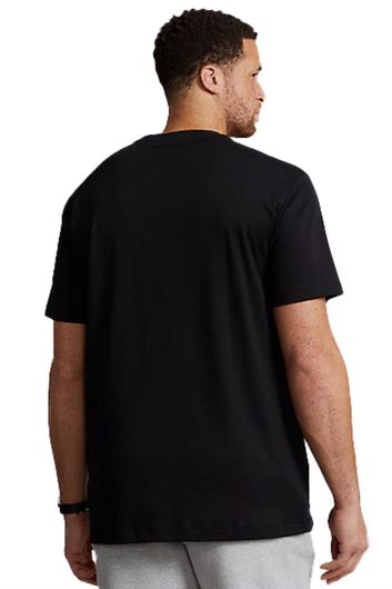 Big & Tall Polo Ralph Lauren t-shirt zwart effen ronde hals logo korte mouwen