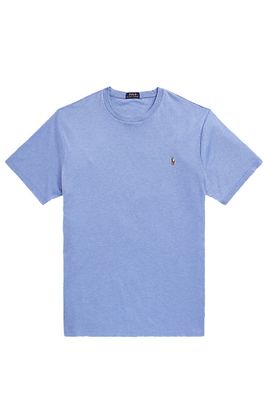 Polo Ralph Lauren Polo Ralph Lauren t-shirt lichtblauw katoen effen ronde hals korte mouwen 