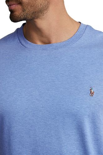 Big & Tall Polo Ralph Lauren t-shirt lichtblauw katoen