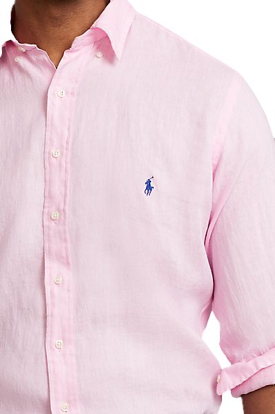 Polo Ralph Lauren Big & Tall overhemd lichtroze effen