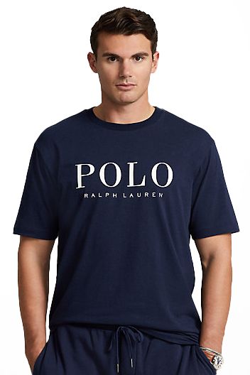 Polo Ralph Lauren t-shirt Big & Tall navy opdruk ronde hals effen