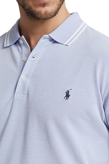 Big & Tall Polo Ralph Lauren polo lichtblauw met logo