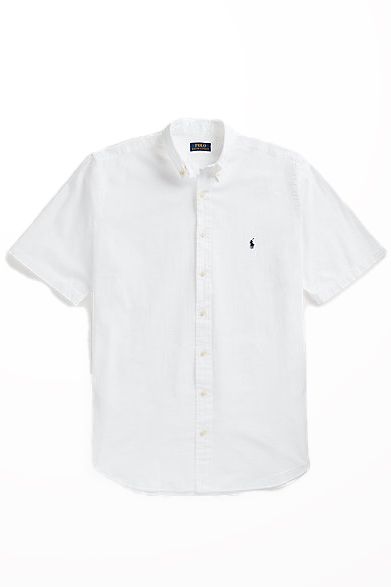 Polo Ralph Lauren Big & Tall overhemd korte mouw wit effen