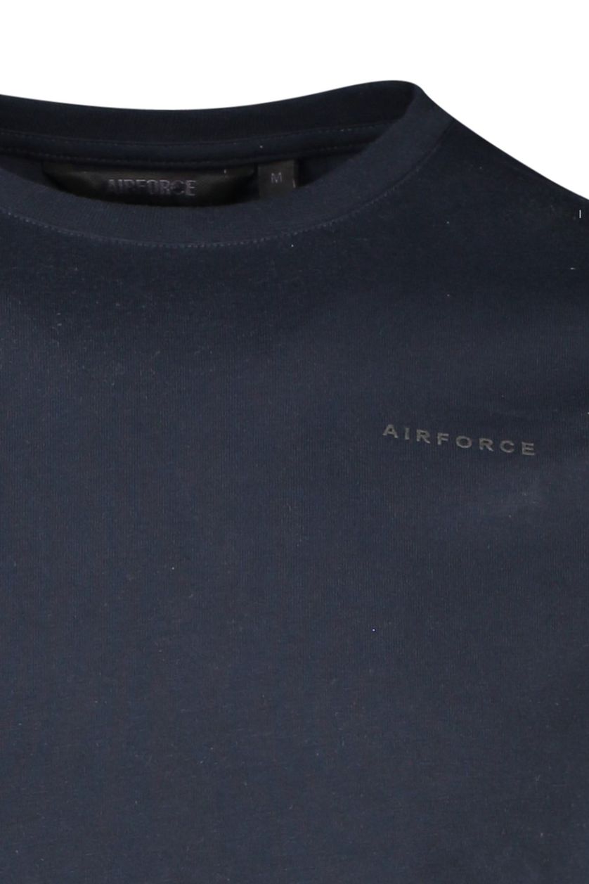 Airforce t-shirt donkerblauw basic met logo