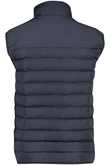 bodywarmer Airforce donkerblauw normale fit effen rits + knoop