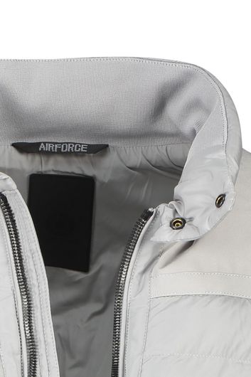 zomerjas Airforce grijs normale fit effen rits + knoop