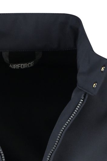 zomerjas Airforce zwart normale fit effen rits + knoop