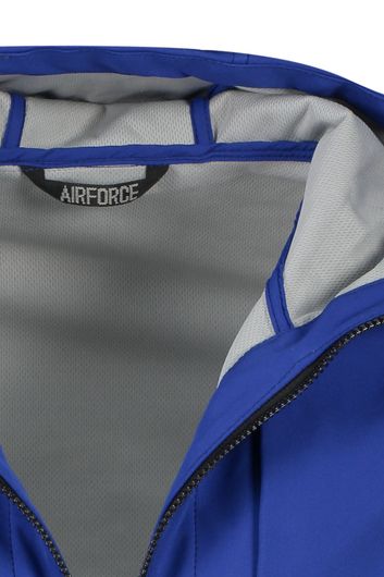 Airforce zomerjas blauw effen rits normale fit met capuchon