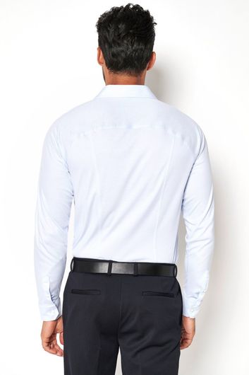 business overhemd Desoto lichtblauw effen katoen slim fit 