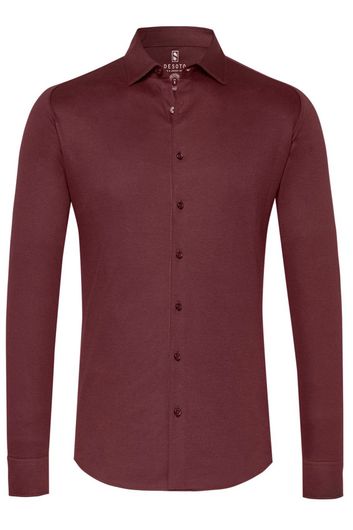 Desoto business overhemd slim fit bordeaux rood effen katoen