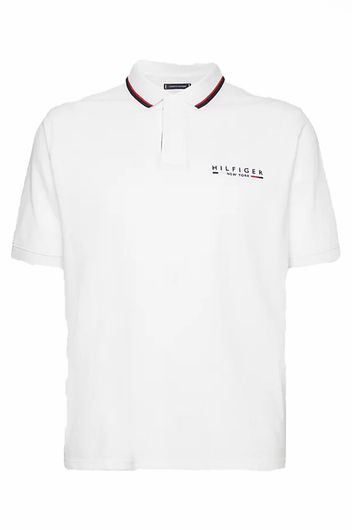 Tommy Hilfiger Big & Tall polo normale fit wit effen katoen