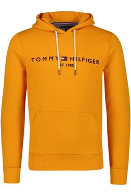 Tommy Hilfiger Tommy Hilfiger sweater geel effen katoen capuchon