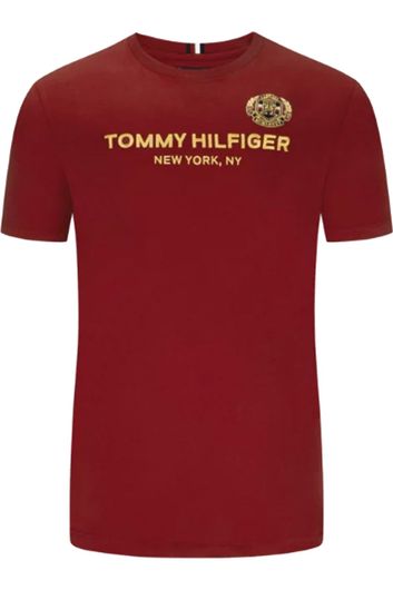 Tommy Hilfiger t-shirt rood ronde hals met opdruk