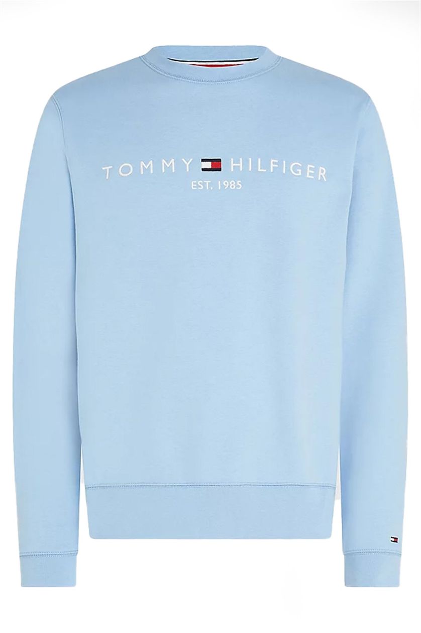 Tommy Hilfiger sweater wijde fit katoen blauw effen