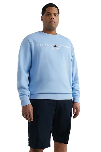 Tommy Hilfiger sweater blauw effen katoen