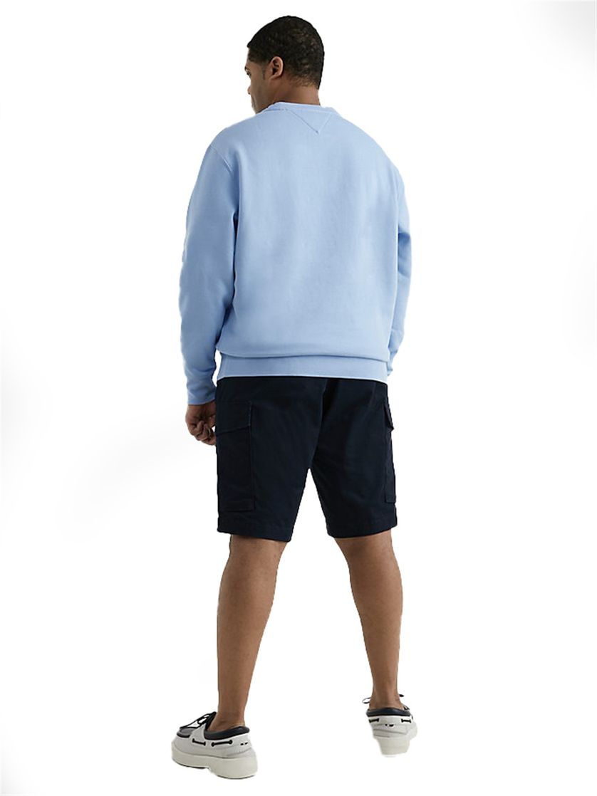 Tommy Hilfiger sweater wijde fit katoen blauw effen