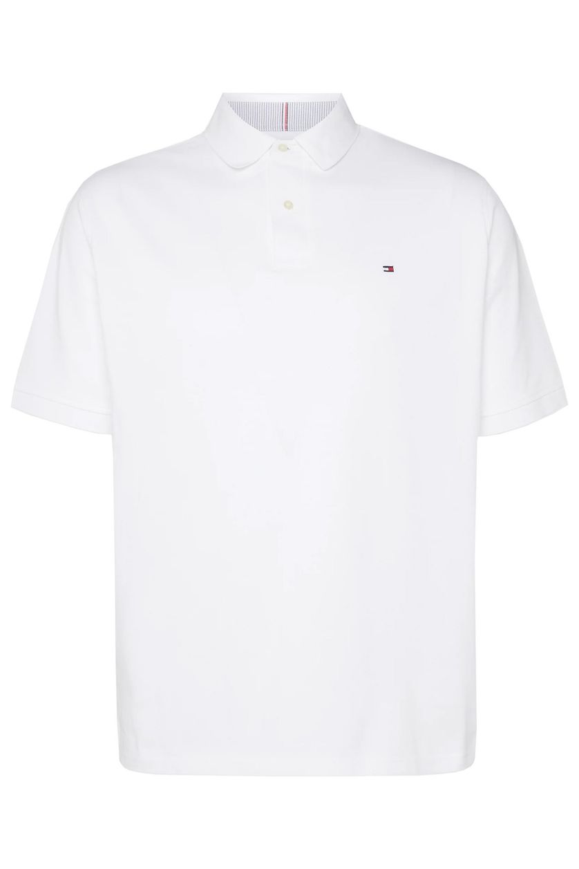 Tommy Hilfiger polo wijde fit wit 2-knoops Big & Tall