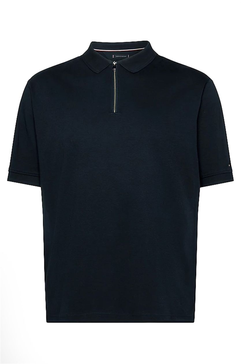 Tommy Hilfiger polo wijde fit donkerblauw rits