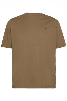 Tommy Hilfiger Tommy Hilfiger t-shirt Big & Tall bruin effen met logo