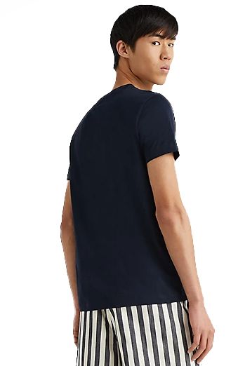 Big & Tall Tommy Hilfiger t-shirt donkerblauw opdruk