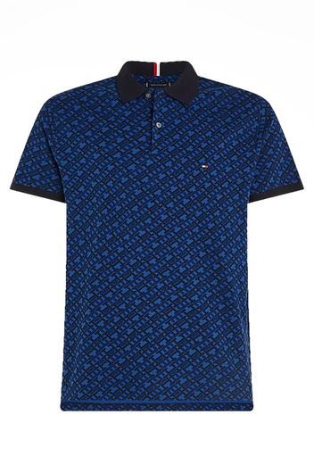 Tommy Hilfiger polo donkerblauw geprint big & tall