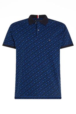 Tommy Hilfiger Tommy Hilfiger polo donkerblauw geprint big & tall