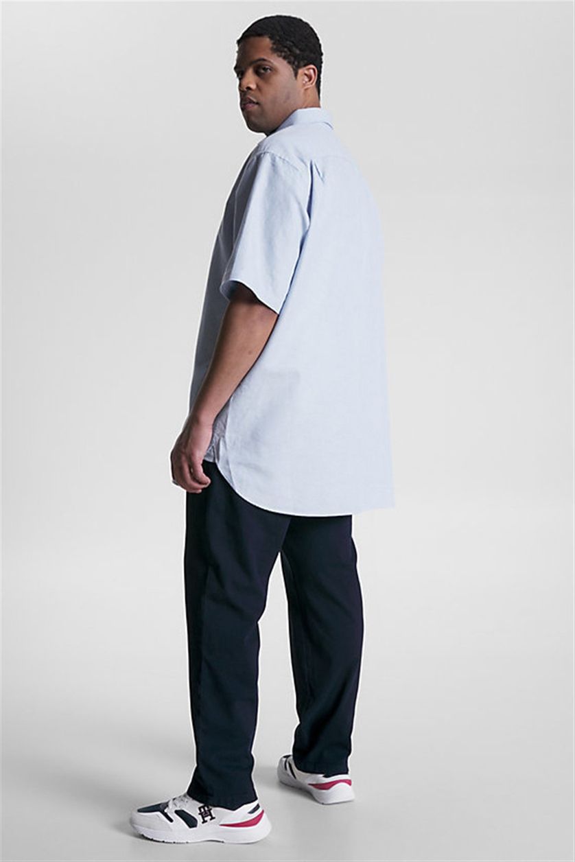 Tommy Hilfiger overhemd wijde fit lichtblauw korte mouw