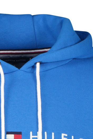 Tommy Hilfiger sweater blauw met opdruk effen katoen
