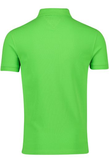 Tommy Hilfiger polo slim fit groen uni met logo