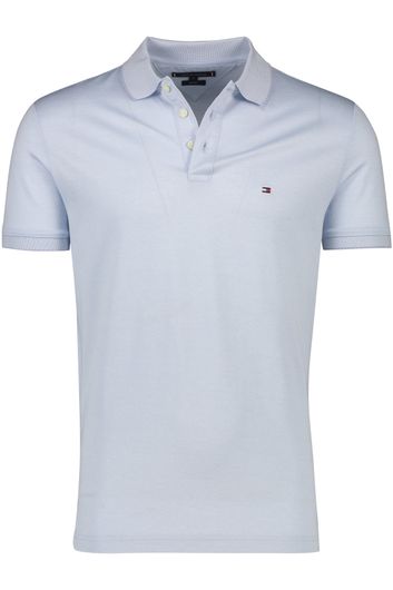 Big & Tall Tommy Hilfiger polo normale fit lichtblauw effen katoen