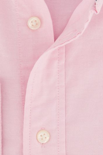 casual overhemd Tommy Hilfiger roze effen katoen normale fit 