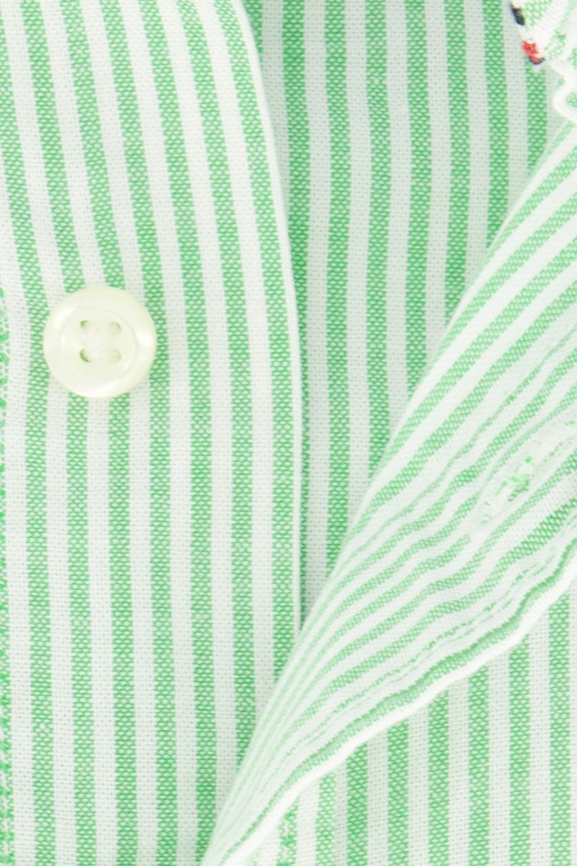 Overhemd Tommy Hilfiger casual normale fit groen gestreept katoen