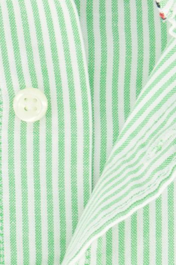 Tommy Hilfiger casual overhemd normale fit groen gestreept katoen