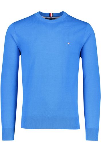 sweater Tommy Hilfiger lichtblauw effen katoen 