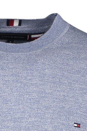 sweater Tommy Hilfiger blauw effen katoen ronde hals 
