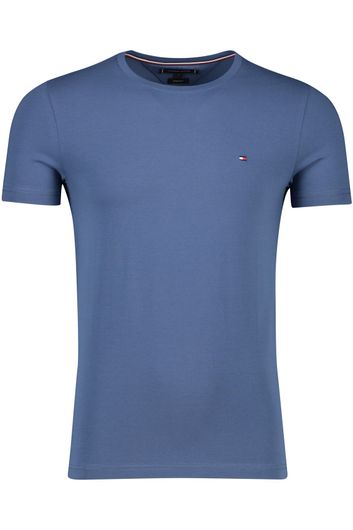 Tommy Hilfiger t-shirt blauw effen extra slim fit katoen