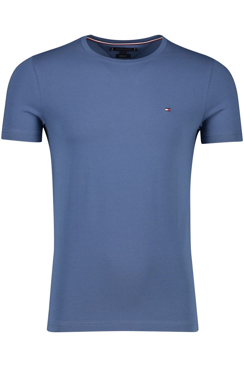 Tommy Hilfiger t-shirt katoen blauw effen extra slim fit