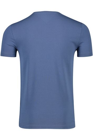 Tommy Hilfiger t-shirt blauw effen extra slim fit katoen