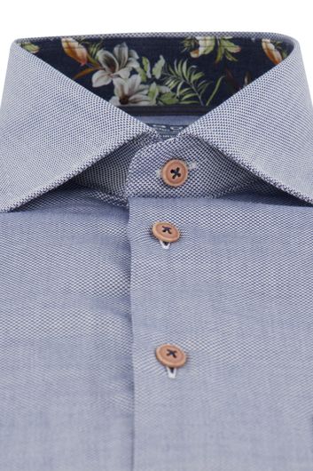 Ledub business overhemd Modern Fit normale fit blauw geprint strijkvrij