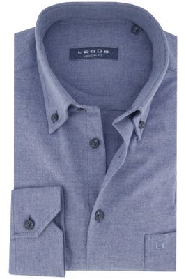 Ledub business overhemd Ledub blauw effen katoen normale fit 
