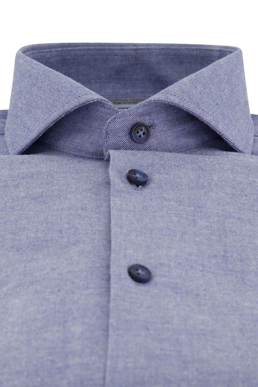 Ledub business overhemd Slim Fit Premium blauw effen katoen