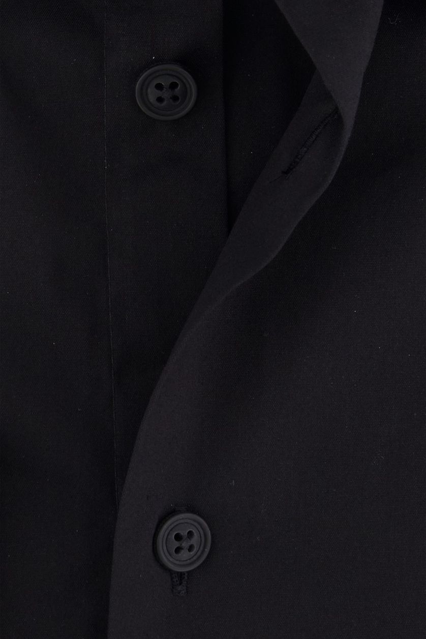 Ledub business overhemd Modern Fit zwart uni katoen