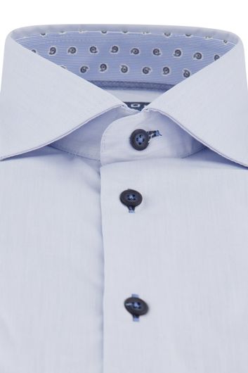 Ledub business overhemd slim fit lichtblauw uni katoen